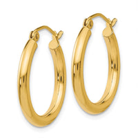 Thumbnail for 14K Polished 2.5mm Tube Hoop Earrings