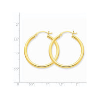 Thumbnail for 14K Polished 2.5mm Tube Hoop Earrings