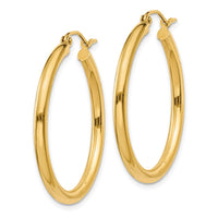 Thumbnail for 14K Polished 2.5mm Tube Hoop Earrings
