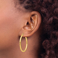 Thumbnail for 14K Polished 2.5mm Tube Hoop Earrings