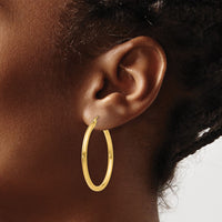 Thumbnail for 14K Polished 2.5mm Tube Hoop Earrings