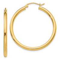 Thumbnail for 14K Polished 2.5mm Tube Hoop Earrings