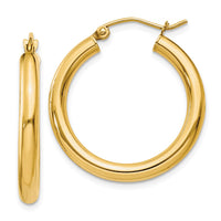 Thumbnail for 14k Polished 3mm Tube Hoop Earrings