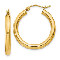 Thumbnail for 14k Polished 3mm Tube Hoop Earrings