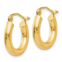 Thumbnail for 14K Polished 3mm Tube Hoop Earrings