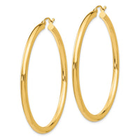 Thumbnail for 14K Polished 3mm Tube Hoop Earrings