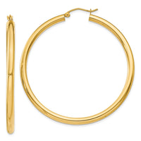 Thumbnail for 14K Polished 3mm Tube Hoop Earrings