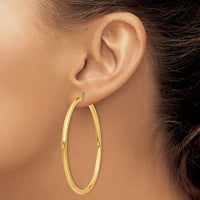 Thumbnail for 14K Polished 3mm Tube Hoop Earrings