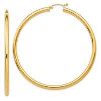 Thumbnail for 14K Polished 3mm Tube Hoop Earrings