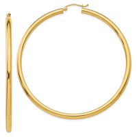 Thumbnail for 14K Polished 3mm Tube Hoop Earrings