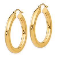 Thumbnail for 14k Polished 4mm Tube Hoop Earrings