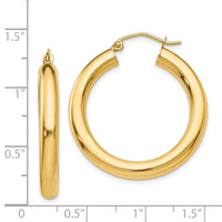 Thumbnail for 14k Polished 4mm Tube Hoop Earrings