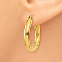 Thumbnail for 14k Polished 4mm Tube Hoop Earrings