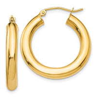 Thumbnail for 14k Polished 4mm Tube Hoop Earrings