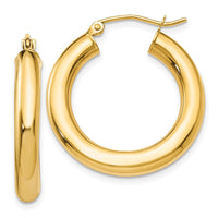 Thumbnail for 14k Polished 4mm Tube Hoop Earrings