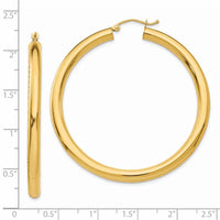 Thumbnail for 14K Polished 4mm Tube Hoop Earrings