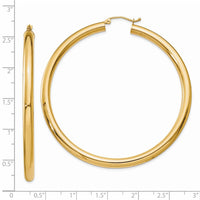 Thumbnail for 14K Polished 4mm Tube Hoop Earrings