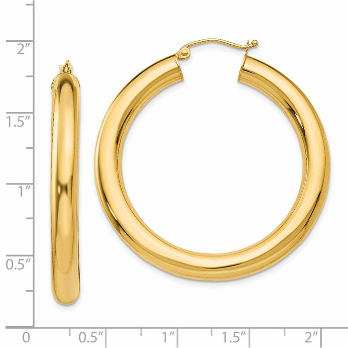 14k Polished 5mm Tube Hoop Earrings