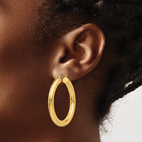 Thumbnail for 14k Polished 5mm Tube Hoop Earrings