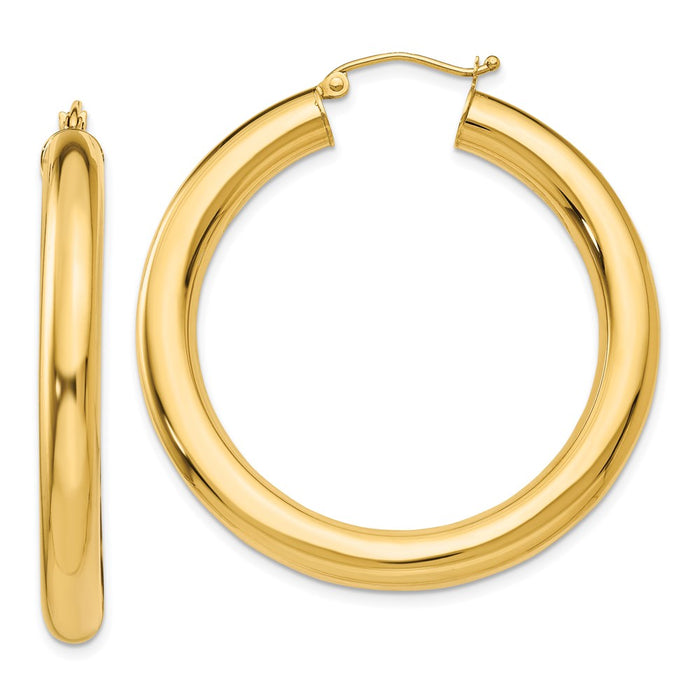 14k Polished 5mm Tube Hoop Earrings