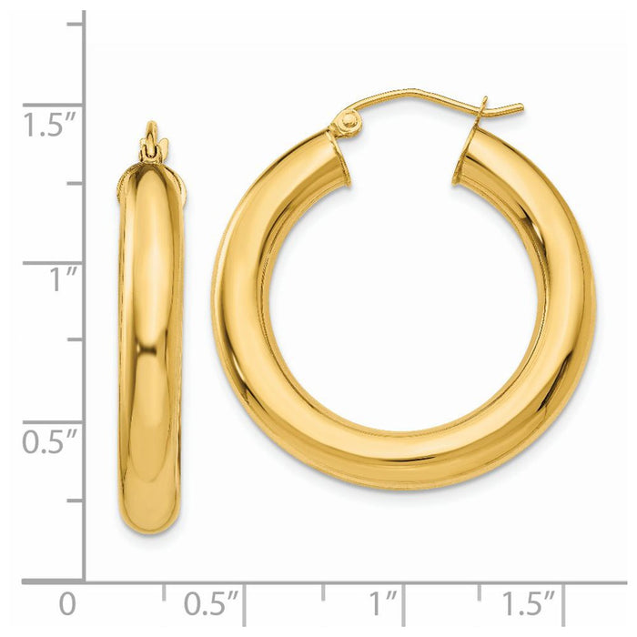 14k Polished 5mm Tube Hoop Earrings