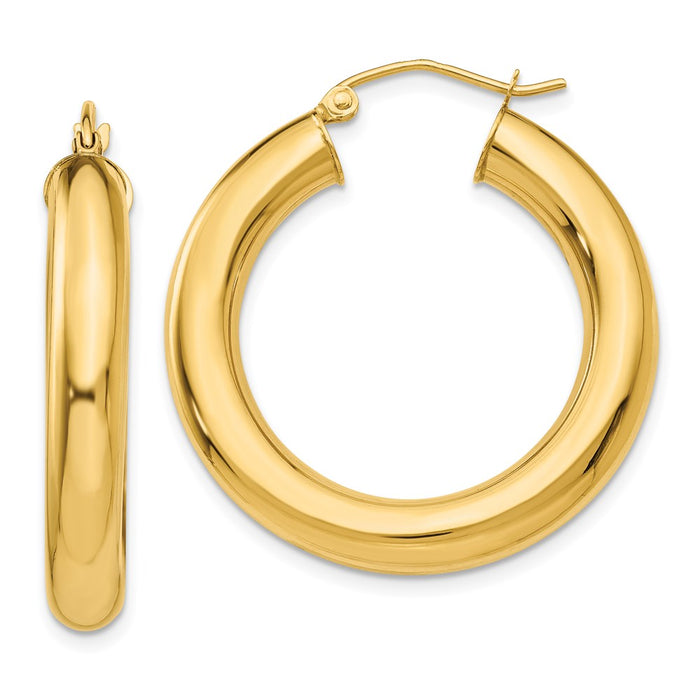 14k Polished 5mm Tube Hoop Earrings