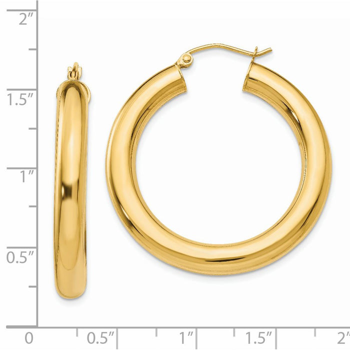 14k Polished 5mm Tube Hoop Earrings