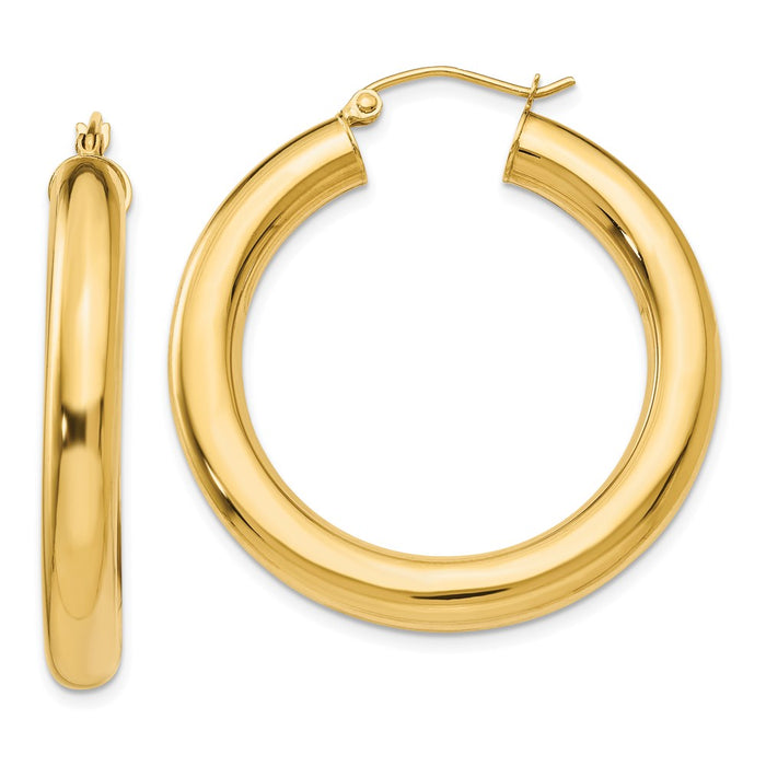 14k Polished 5mm Tube Hoop Earrings