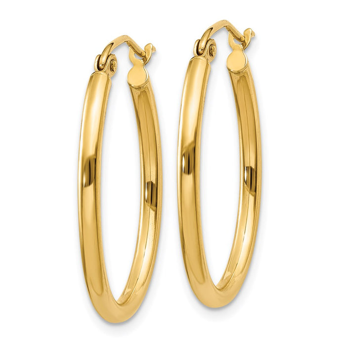 14k Oval Polished Hoop Earring