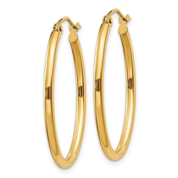 14k Oval Polished Hoop Earring