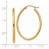 Thumbnail for 14k Oval Polished Hoop Earring