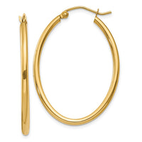 Thumbnail for 14k Oval Polished Hoop Earring