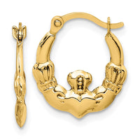 Thumbnail for 14k Claddagh Hoop Earrings