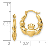 Thumbnail for 14k Claddagh Hoop Earrings