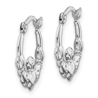 Thumbnail for 14k White Gold Claddagh Hoop Earrings