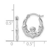 Thumbnail for 14k White Gold Claddagh Hoop Earrings