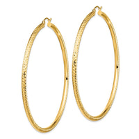 Thumbnail for 14k Lightweight 3mm Diamond-cut Hoop Earrings