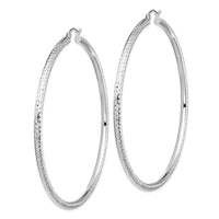 Thumbnail for 14k Lightweight 3mm Diamond-cut Hoop Earrings