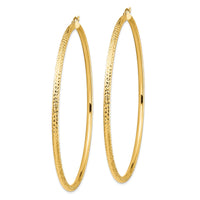 Thumbnail for 14k Lightweight 3mm Diamond-cut Hoop Earrings