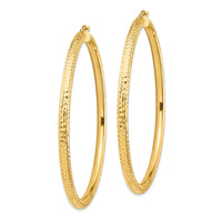 Thumbnail for 14k Lightweight 4mm Diamond-cut Hoop Earrings