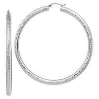 Thumbnail for 14k Lightweight 4mm Diamond-cut Hoop Earrings