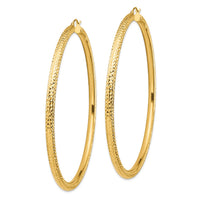 Thumbnail for 14k Lightweight 4mm Diamond-cut Hoop Earrings
