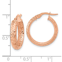 Thumbnail for 14K Polished and Diamond-cut Inside and Out Fancy Hoop Earrings