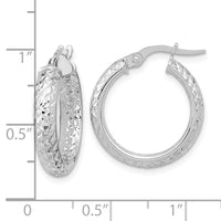 Thumbnail for 14K Polished and Diamond-cut Inside and Out Fancy Hoop Earrings