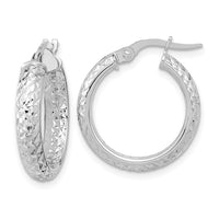 Thumbnail for 14K Polished and Diamond-cut Inside and Out Fancy Hoop Earrings