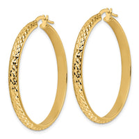 Thumbnail for 14K Polished Diamond Cut Hoop Earrings
