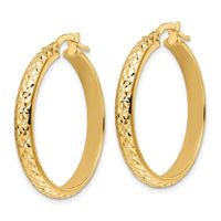 Thumbnail for 14K Polished Diamond Cut Hoop Earrings