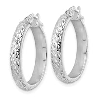 Thumbnail for 14K White Gold Diamond Cut Hoop Earrings