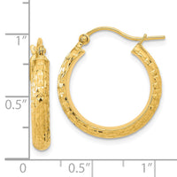 Thumbnail for 14K Polished and Textured Hoop Earrings