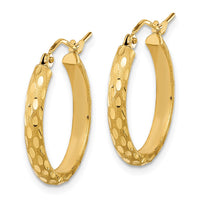Thumbnail for 14K Polished and Satin Diamond-cut Hoop Earrings